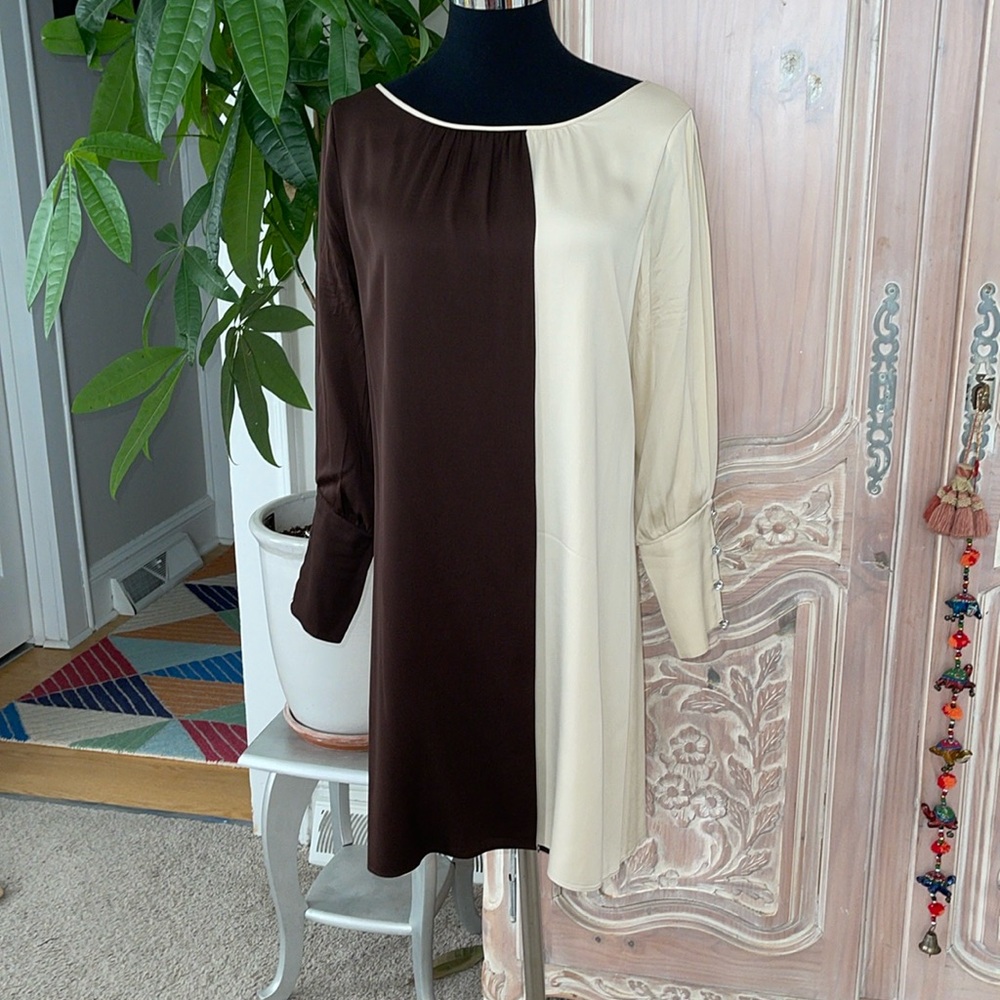 alice + olivia silk Color Block Dress